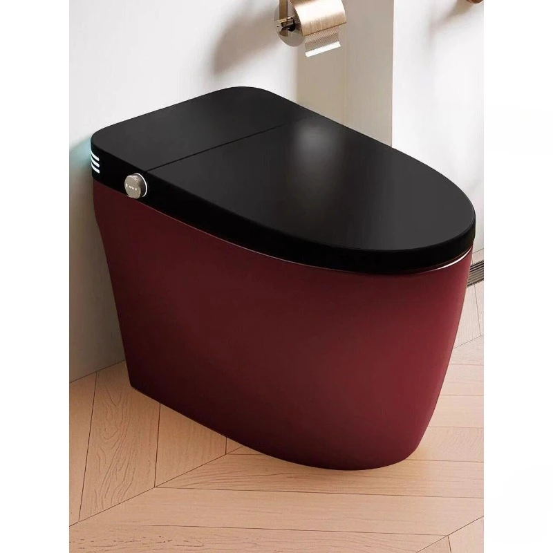Retro red color light smart toilet, fully automatic integrated