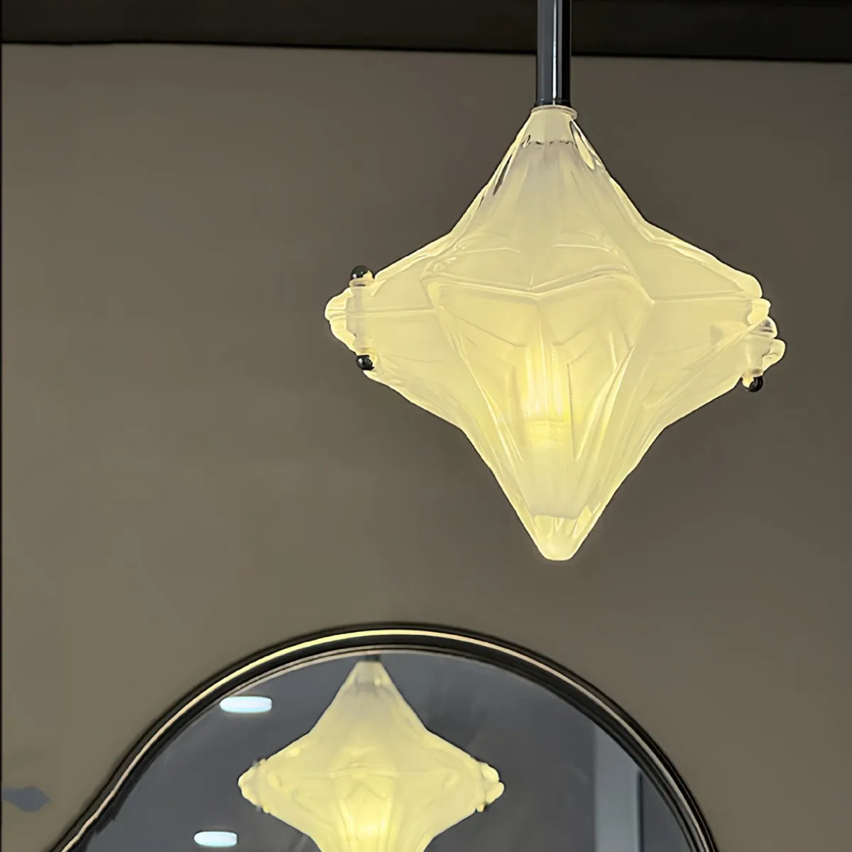 Medieval French star glass pendant lamp for porch bedroom bedside corridor dining room glass pendant light 220V 110V 230V