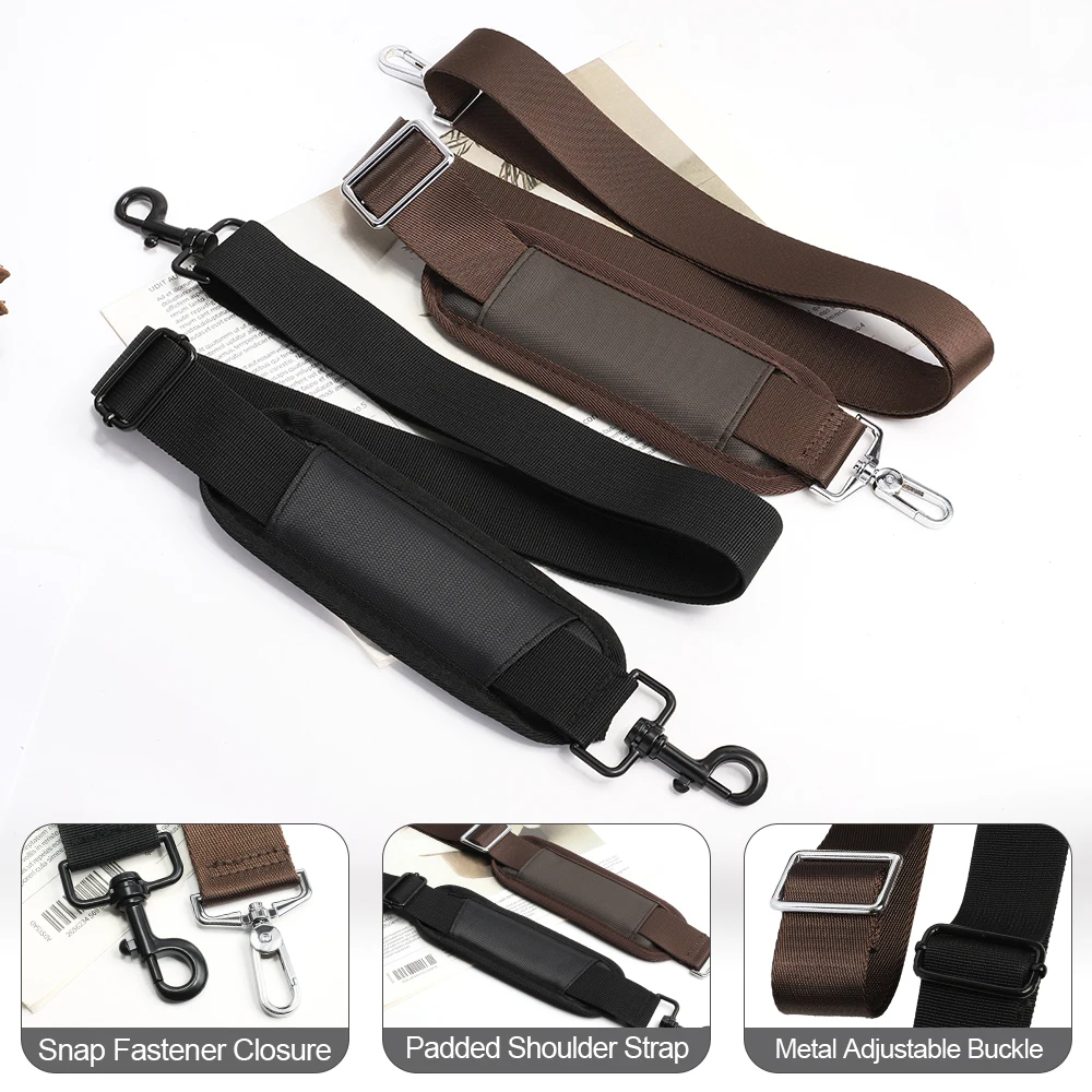 Correias do saco diy acessórios peças de reposição cintos de ombro bolsa cinta longas com almofadas lidar com fivela prata kz0395