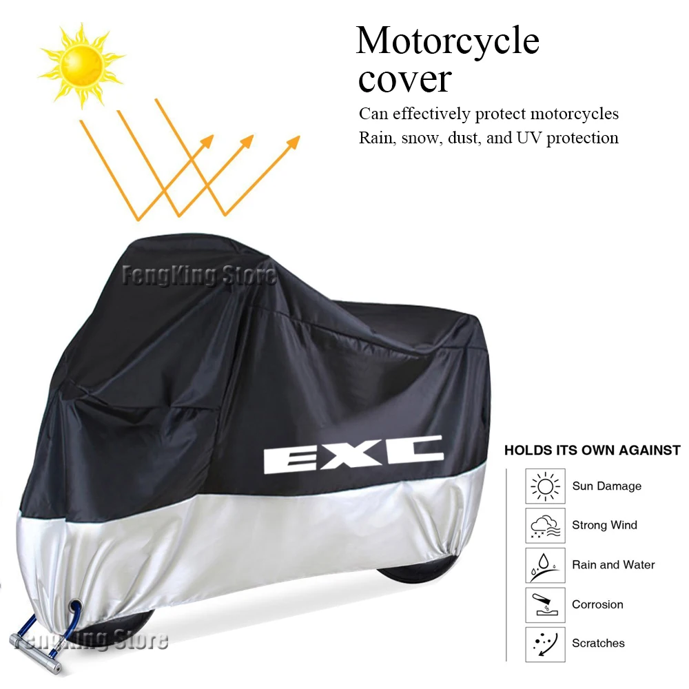 

For EXC 125 200 250 300 400 450 500 530 Exc Motorcycle Cover Waterproof Outdoor Motorbike Rain Dustproof Snow Sun UV Protector