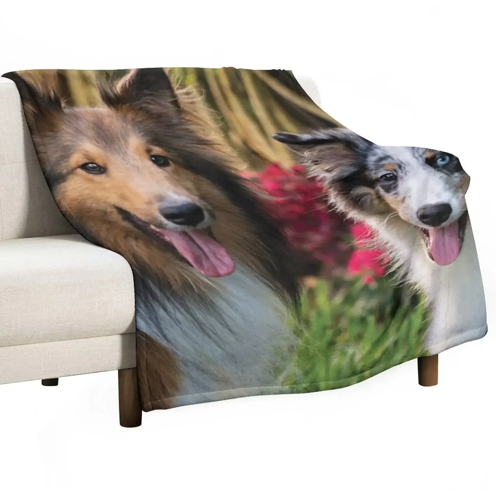 

Cute dogs Throw Blanket Flannel funny gift Blankets