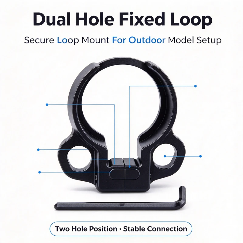 2026 New Outdoor Dual Hole Sling Swivel Adapter Fixed Loop Sling Mount for Model Toy Accessory Black