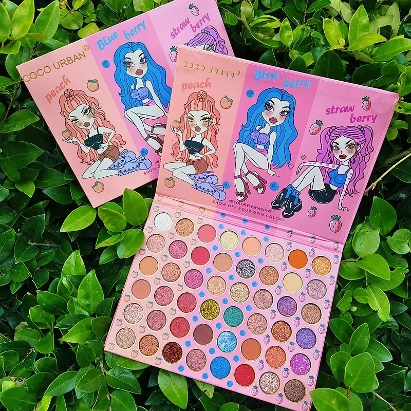 Cartoon Patroon 48 Kleuren Oogschaduwplaat Shimmer Mat Glinsterend Poeder Sequels Make-Up Oogschaduwpalet Schattige Gliter Voor Ogen