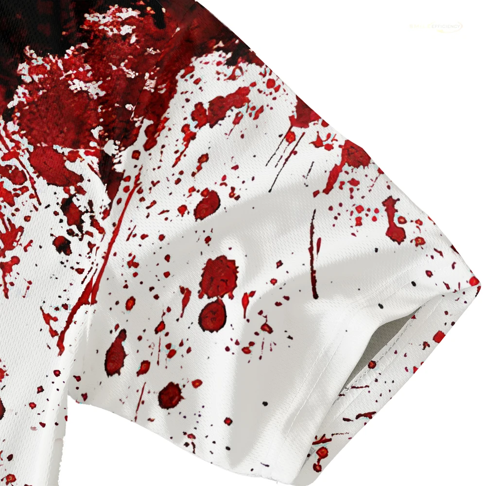 Halloween Fun Bloody Horror Pattern 3D Printed T-shirt Scary Dripping Blood Street Men Tops Casual Fashion O-neck Oversized  Tee