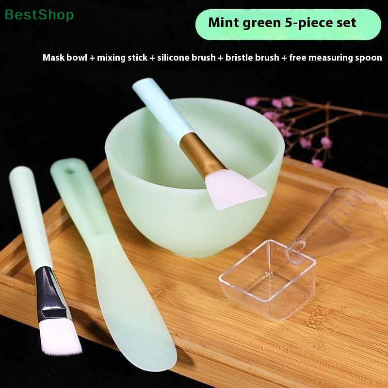 Juego de herramientas para el cuidado de la piel, cepillos de silicona para mascarilla Facial, cuenco para salón de belleza, cuchara, máscara, cepillo de película de barro, herramientas de belleza DIY para el cuidado de la piel