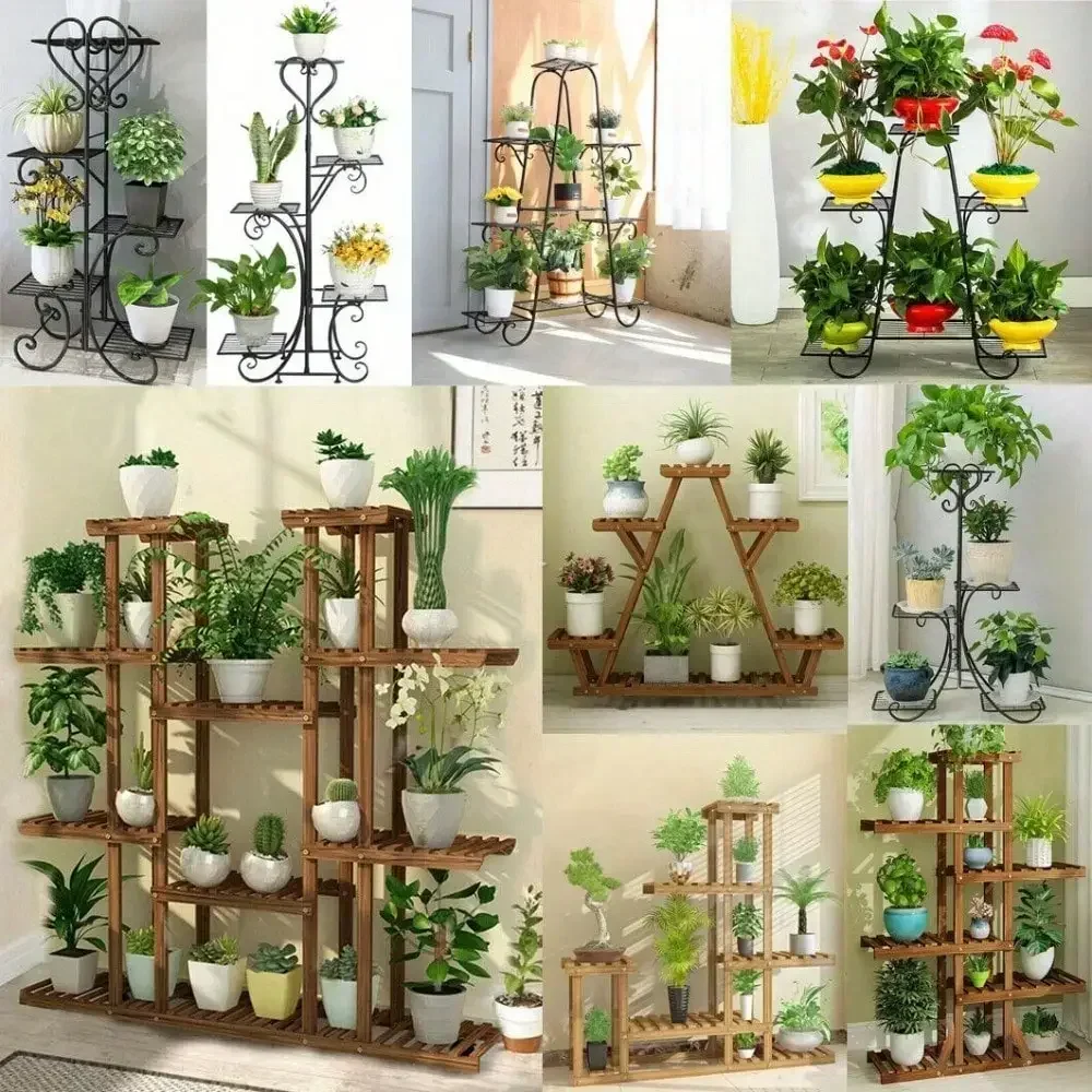 رف حامل للنباتات، حامل أواني الزهور، زاوية الحديقة، داخلي وخارجي