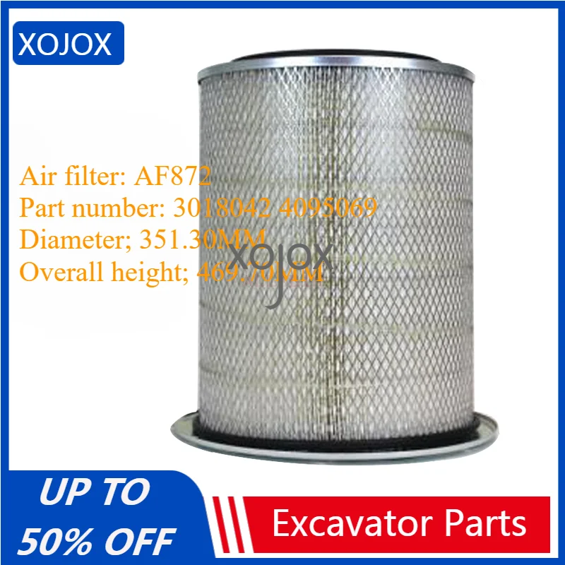 XOJOX Filter Excavator Accessories for Fleetguard for Cummins K19/K38 AF872 4095069 3018042