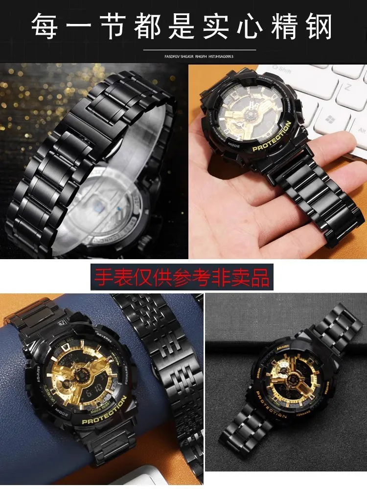 Stainless steel strap suitable for Casio G-SHOCK series modification GM2100 GA110 120 GA400 GA700 stainless steel strap accessor