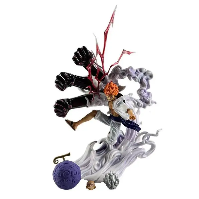 One Piece GK Figurin Anime Model Action Figure Nika Luffy Joy Boy Figur 24Cm Patung Koleksi Mainan Sun God Nikka Figma Boneka