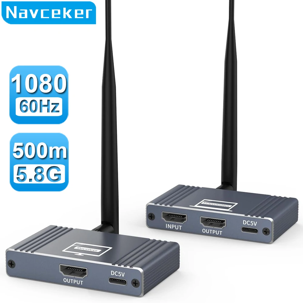 5.8G 1080P 500M Wireless HDMI Video Audio Transmitter Receiver Extender Display Adapter Dongle For TV Box Monitor Projector PC