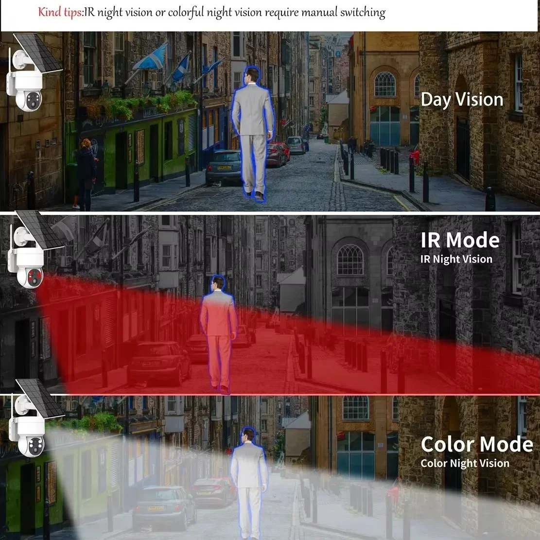 ICSEE 4MP الشمسية PTZ واي فاي كاميرا ملونة للرؤية الليلية اتجاهين الصوت PIR كشف الإنسان مقاوم للماء IP66 كاميرا أمان الطاقة الشمسية #5