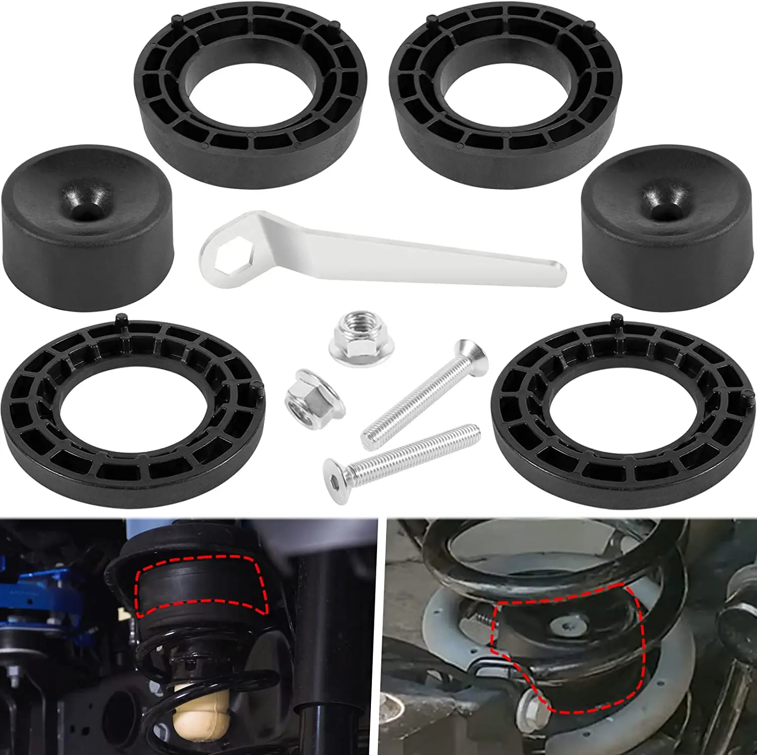 

1.5" High Performance Spacer Leveling Lift Kit without Shock Absorbers Perfectly Compatible with 2020-Current Jeep JT Gladiator