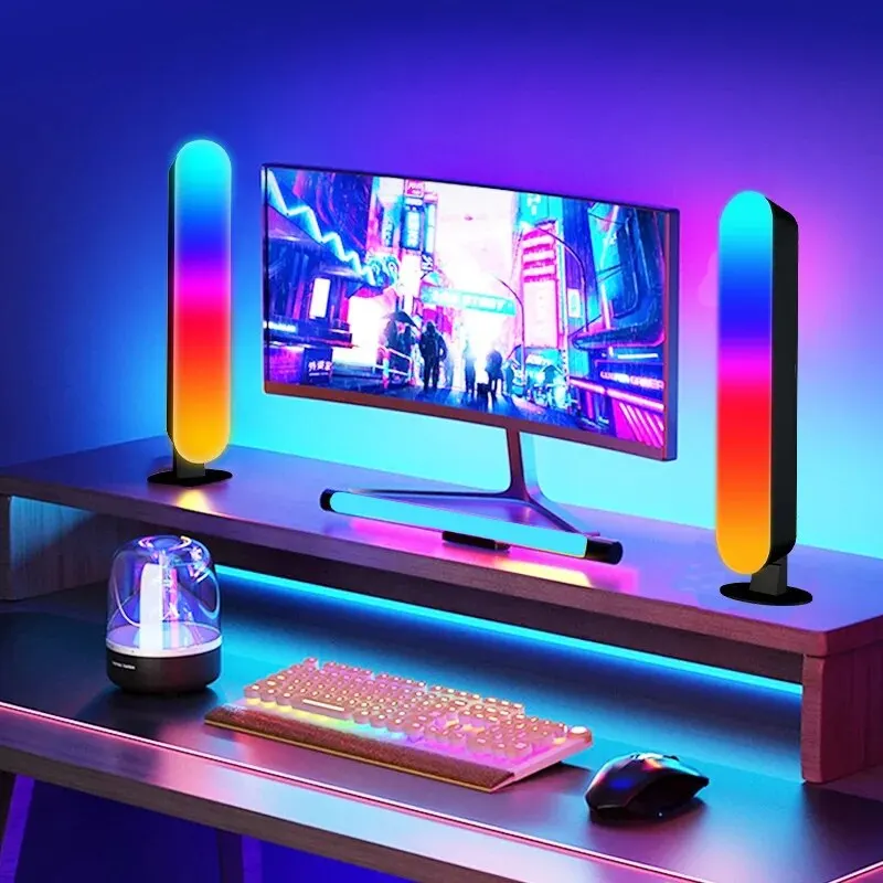 RGB Magic Color Desktop Atmosphere Lamp Computer Decoration E-sports Live Car Bluetooth Pickup Nightlight Decoration Sound