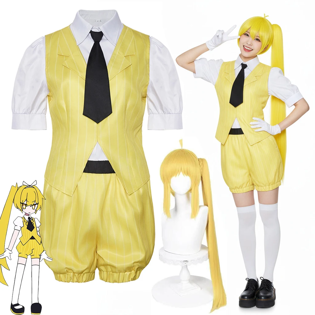 Costume de cosplay uniforme Mesmerizer Akita Neru, perruque, robe jaune d'hypnotiseur Akita Neru V Home Virtual, accessoires, vêtements d'Halloween