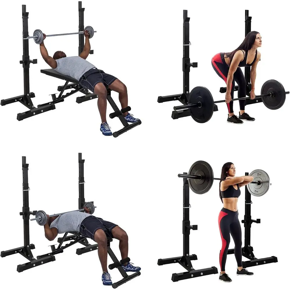 Squat Rack Stand for Adjustable Bench Press, Home Gym, 550LB Weight Capacity - view 6