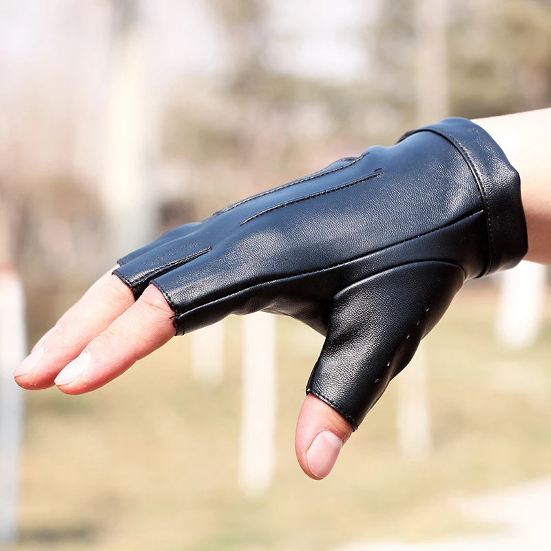 PU-Leder Handschuhe Fingerlos Unisex Cosplay Hip-Hop Punk-Stil Täglicher Gebrauch Retro Performance Gothic Kunstleder Steampunk Handschuhe – Detail 5
