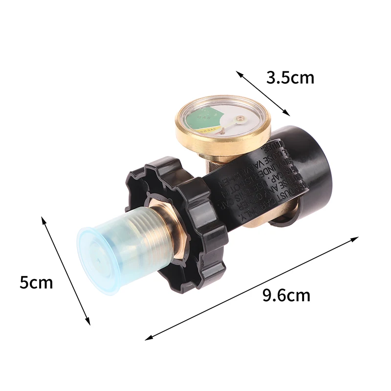 Propane Tank Gauge POL Propane Tank Adapter Universal Pressure Gauge Connector QCC1 Built-in Leak Detector