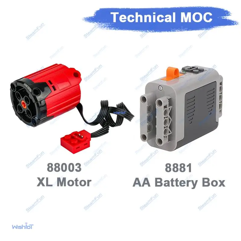 

New Technical Power Functions XL Motor 8882 AA Battery Box 8881 Set Building Blocks Parts Compatible with All Brand Model Car