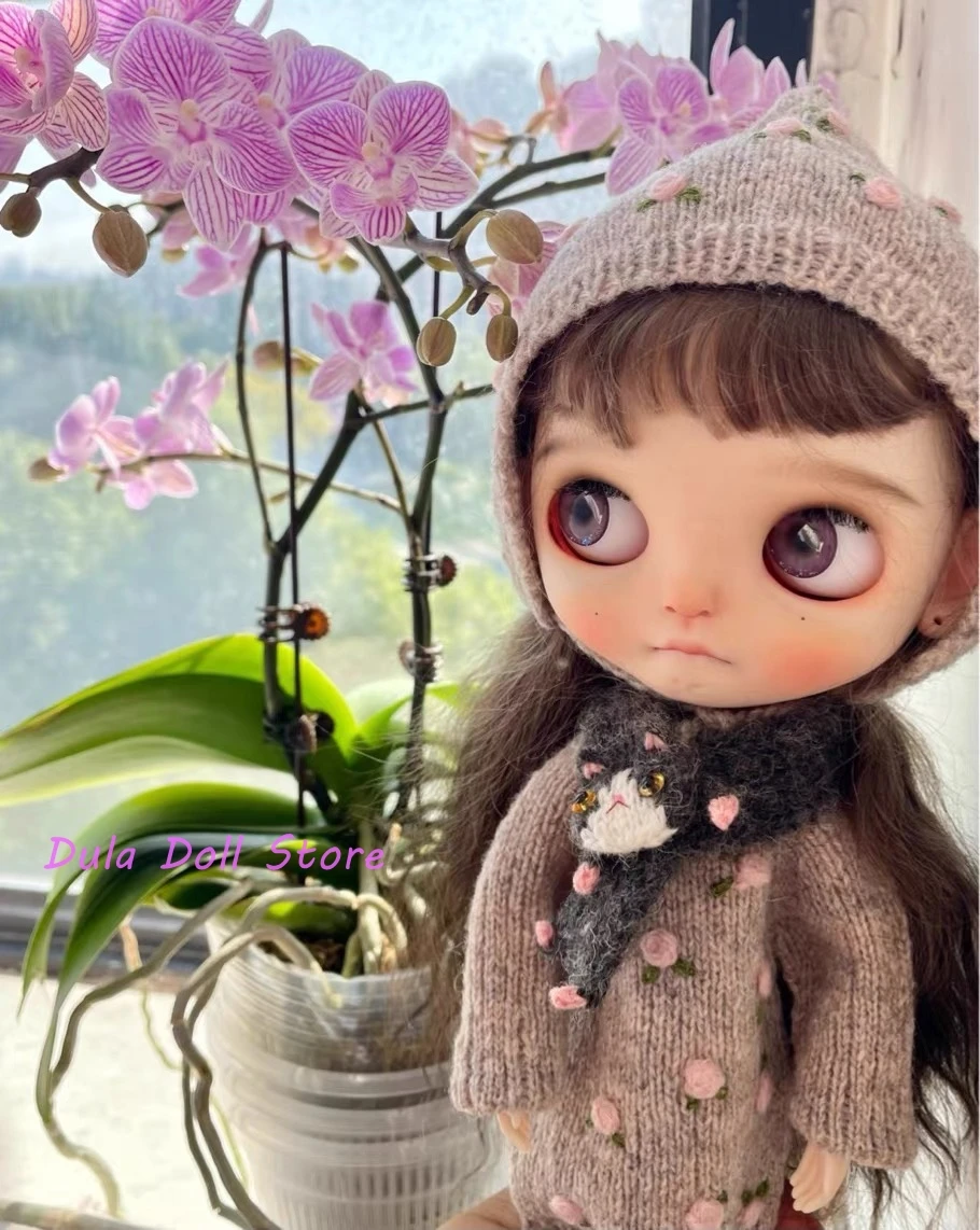 Dula Doll Clothes Dress Cashmere handmade sweater Blythe Qbaby ob24 ob22 1/6 6 points body doll