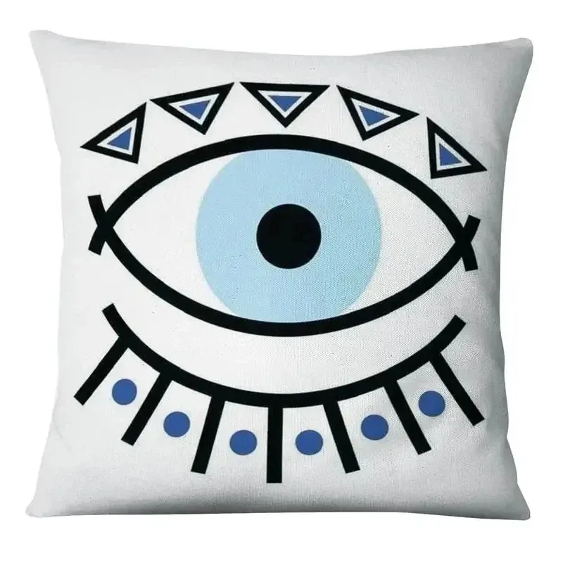 Evil Eye Square throw pillow cover with short plush print for living room sofa decoration cushion cover pillow covers decorative