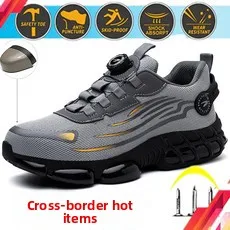 أحذية أمان واقية من الصلب غير قابلة للتدمير، أحذية عمل مقاومة للانزلاق ومقاومة للتآكل للرجال، أحذية رياضية مريحة وقوية