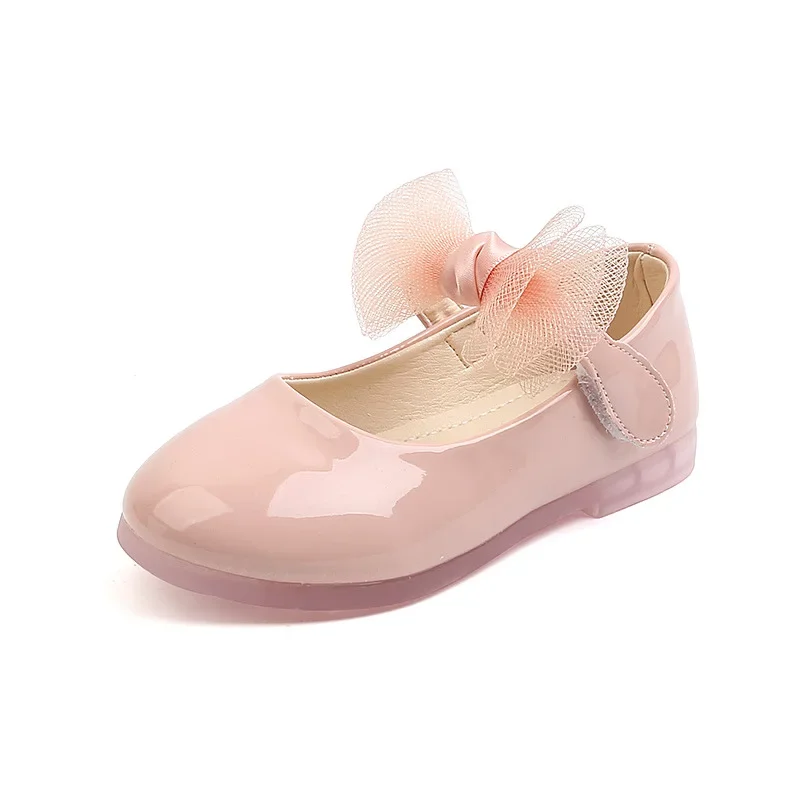 New Kis Girl Leather Shoes Children Student Soft Bottom Footwear Solid Color Kid Shoes Children Princess Party wedding Footwear