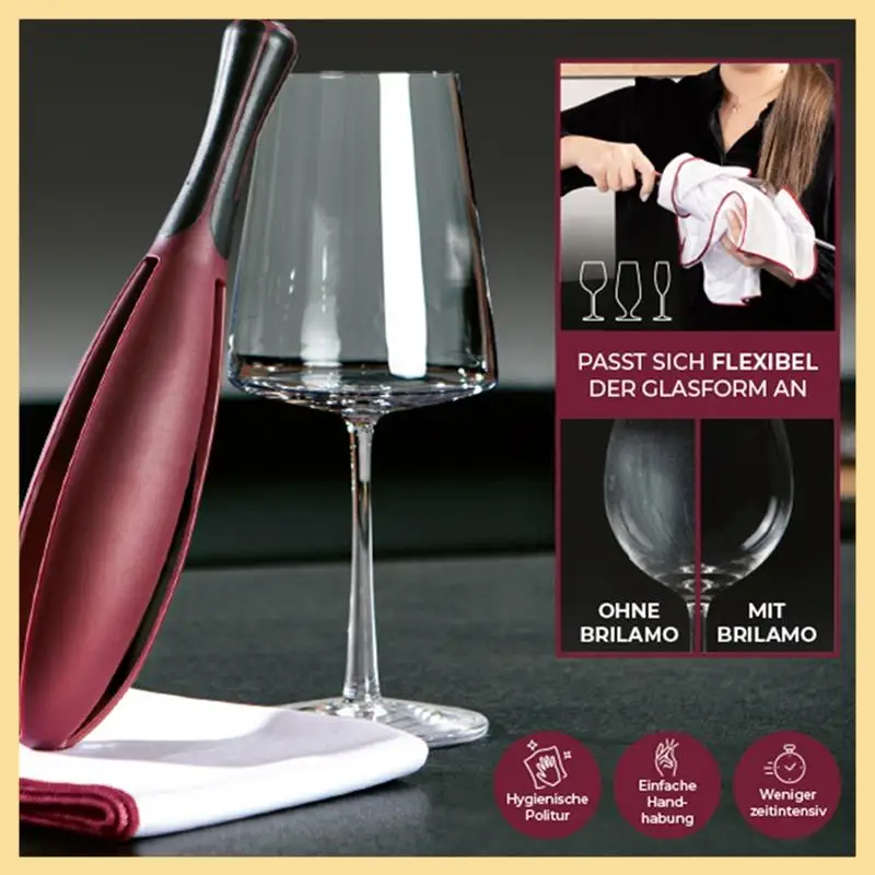 GOOD-Wine Glass Polisher And Wine Glass Polishing Cloth For Lint, Streak And Streak-Free Cleaning Of Wine Glasses