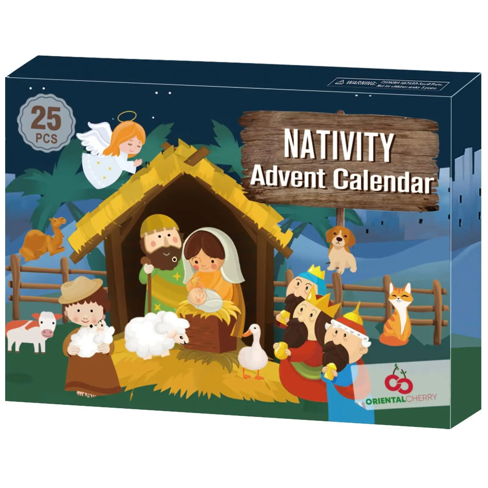 24 Pieces Xmas Nativity Scene Advent Calendar Set Resin Decoration Colourful Handmade Xmas Statue for Boys Toddler Children
