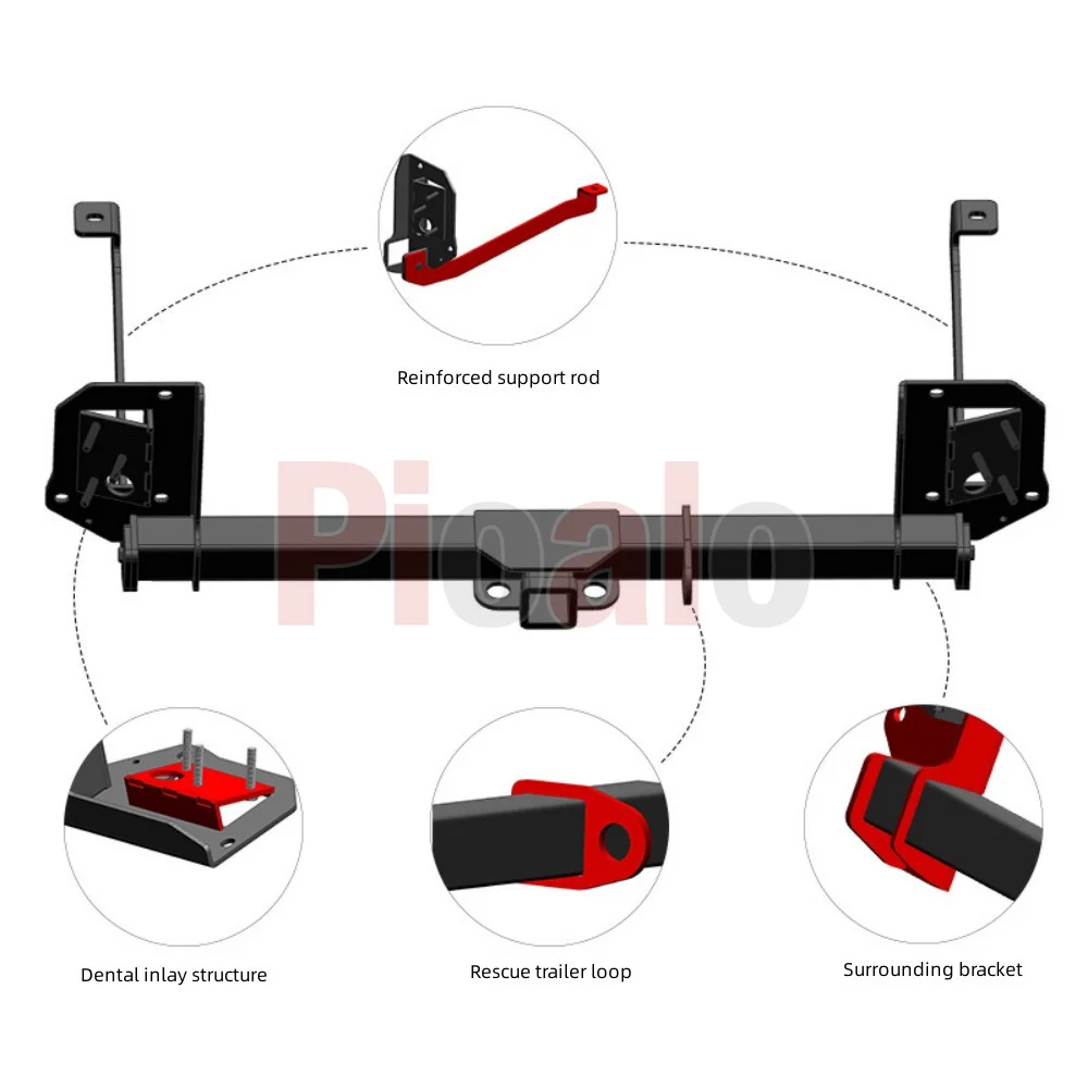 For Tesla Model Y Rear Trailer Hitch Tow Hook Receiver Tow Hitch Tow Hook Adapter fit Accessories (Excluded Hook)