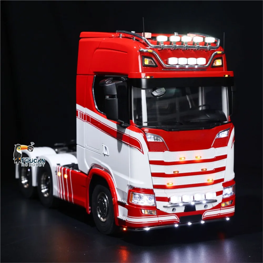 1/14 RC Tractor Truck 770S 6x6 Metal Chassis Light Sound System Smoke Door Openable 3-speed Servo ESC RC Toys Truck RC Model