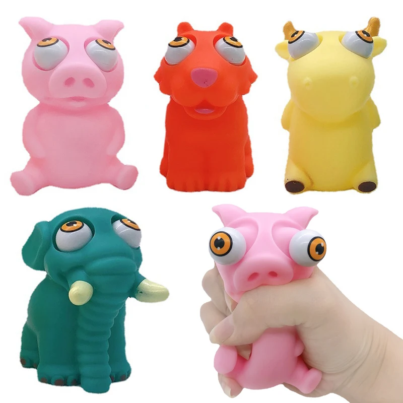 Squishy Animal Poping Eyes Funny Stress Relief Squeeze Toys Antistress Doll Pop Out Fidget Toys Relieve Stress Kids Adult Gifts