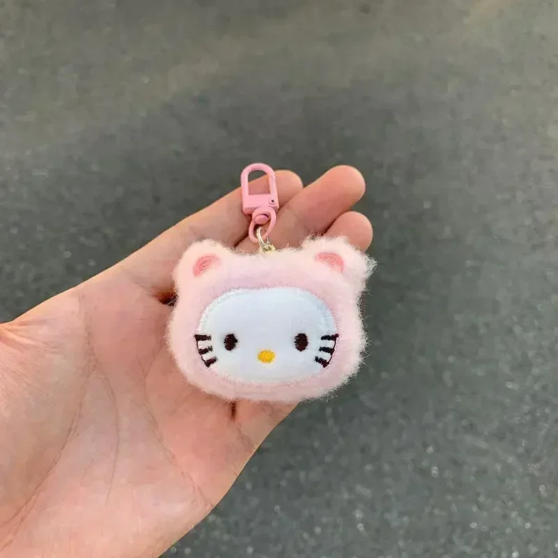 Sanrio Hello Kitty Kawaii Cartoon Embroidered Doll Keychain Cute Girl Backpack Plush Pendant Decoration Children\'s Toy Gift