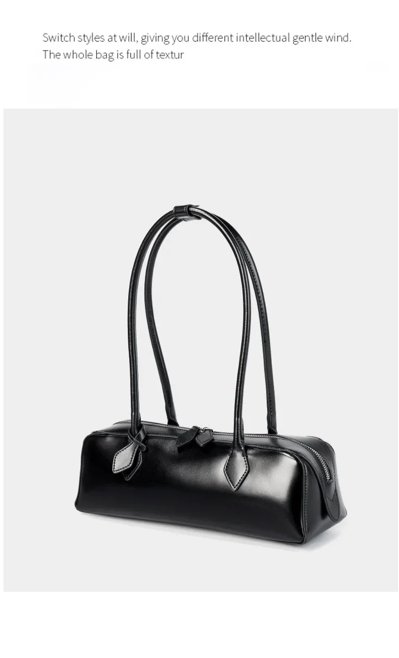 2026 Koreanische Luxus-Tasche Vintage Lange Schultertasche Handtaschen Damen Unterarmtasche Einkaufstasche Echtledertasche Damenhandtasche – Detail 20