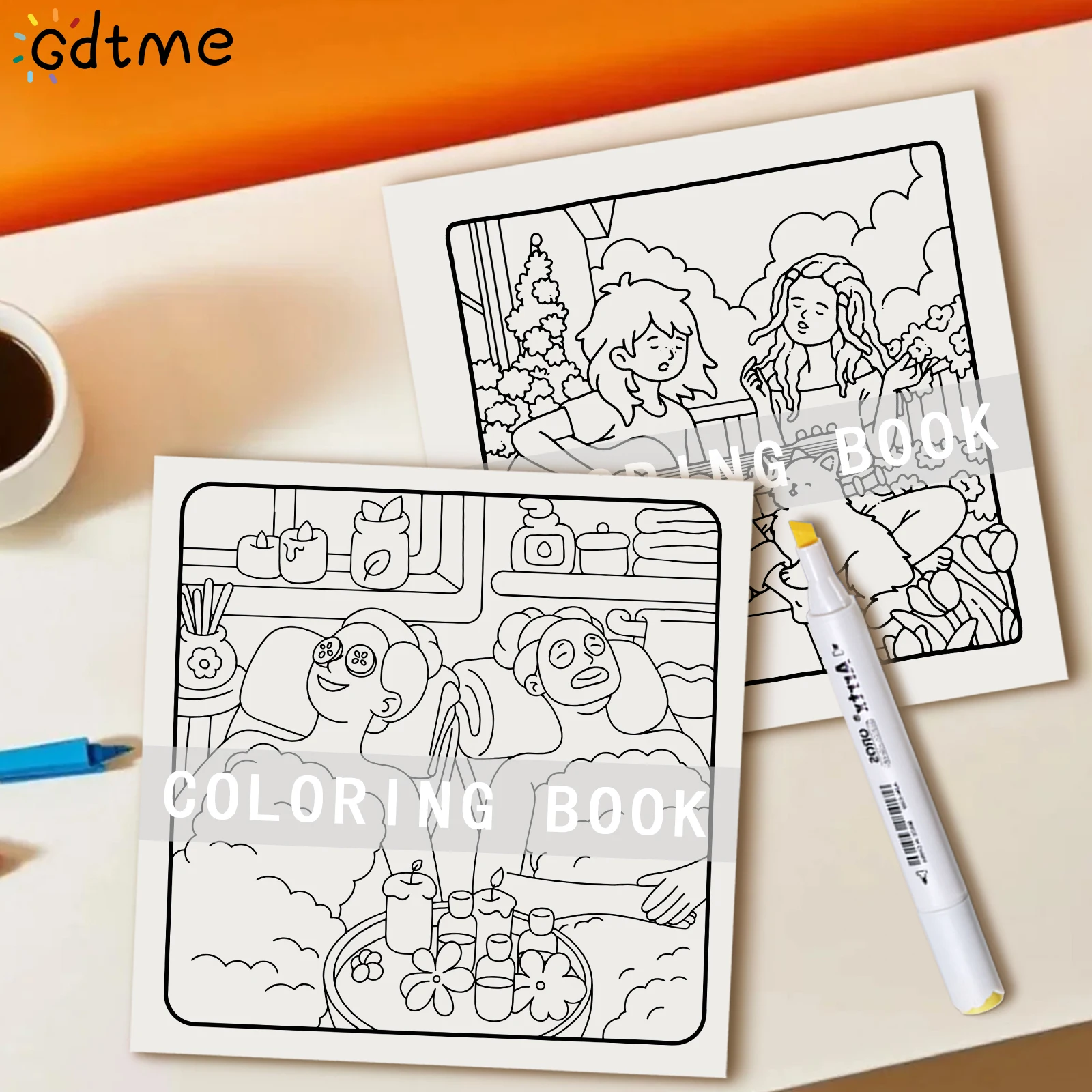 كوزي بيستيز: كتاب تلوين للبالغين والأطفال يتميز بالأنشطة اليومية المريحة اللطيفة للاسترخاء هدية رسم اللوحة بنفسك