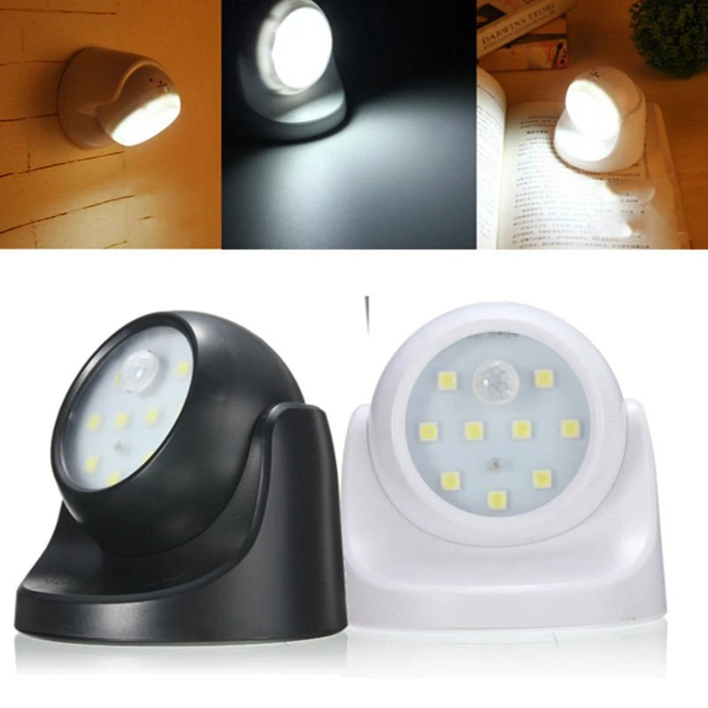 360° Battery Operated Indoor Outdoor Garden Motion Sensor Security LED Light New