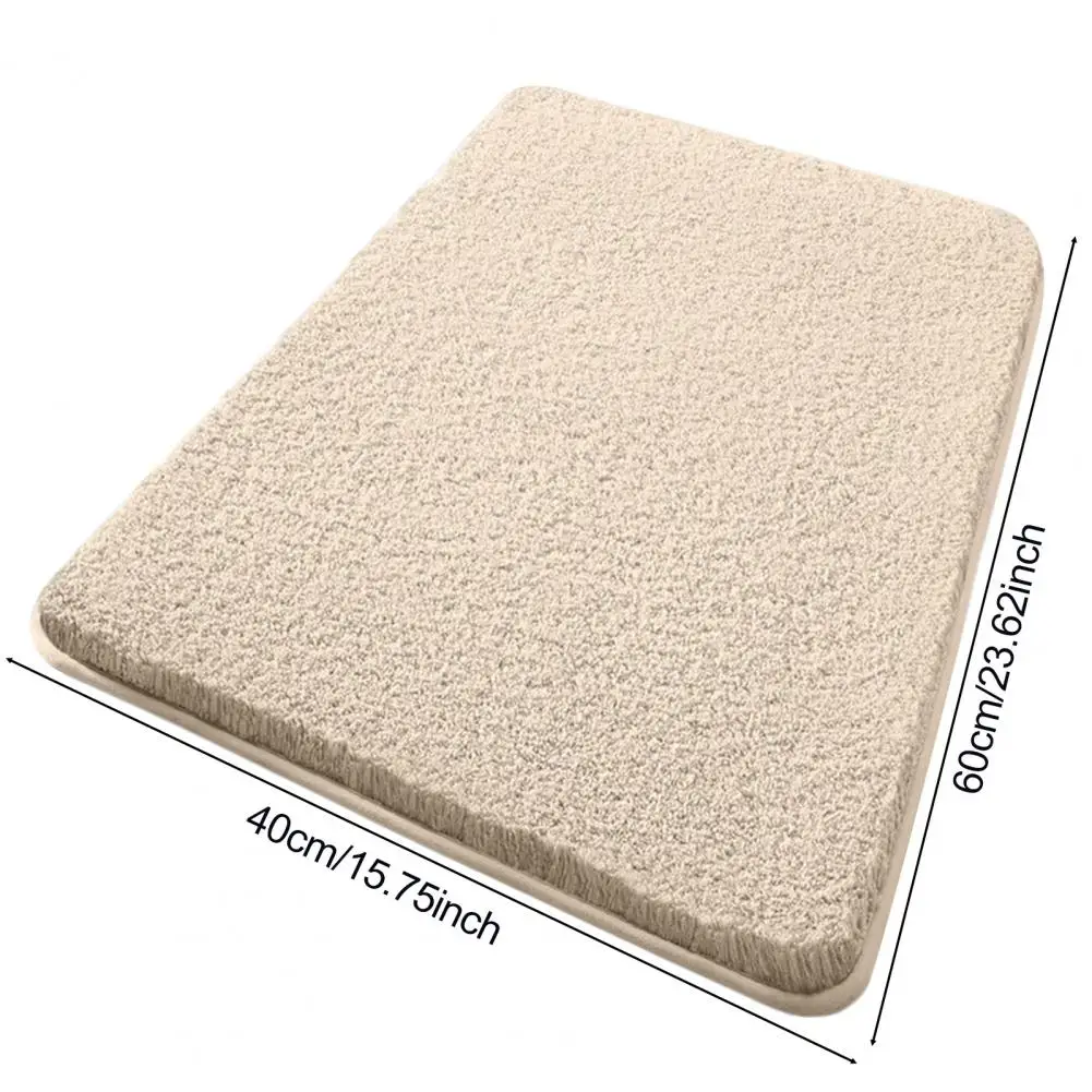 Eco-friendly Bath Rug Machine Washable Plush Bathroom Floor Mat Super Absorbent Quick-drying Shower Rug Thick Soft Non-slip Bath
