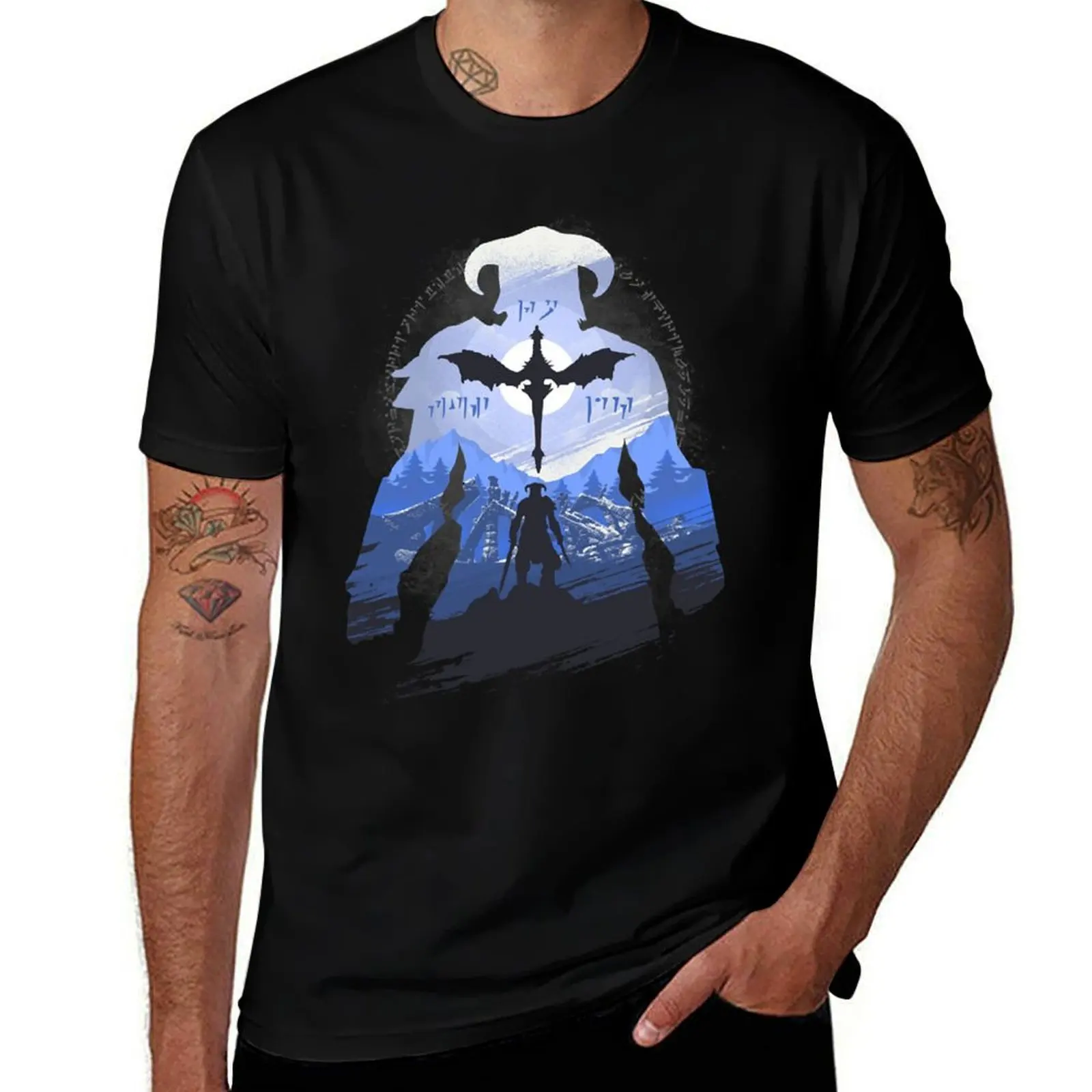 The Last Dragonborn T-Shirt man t shirts cotton T-Shirt