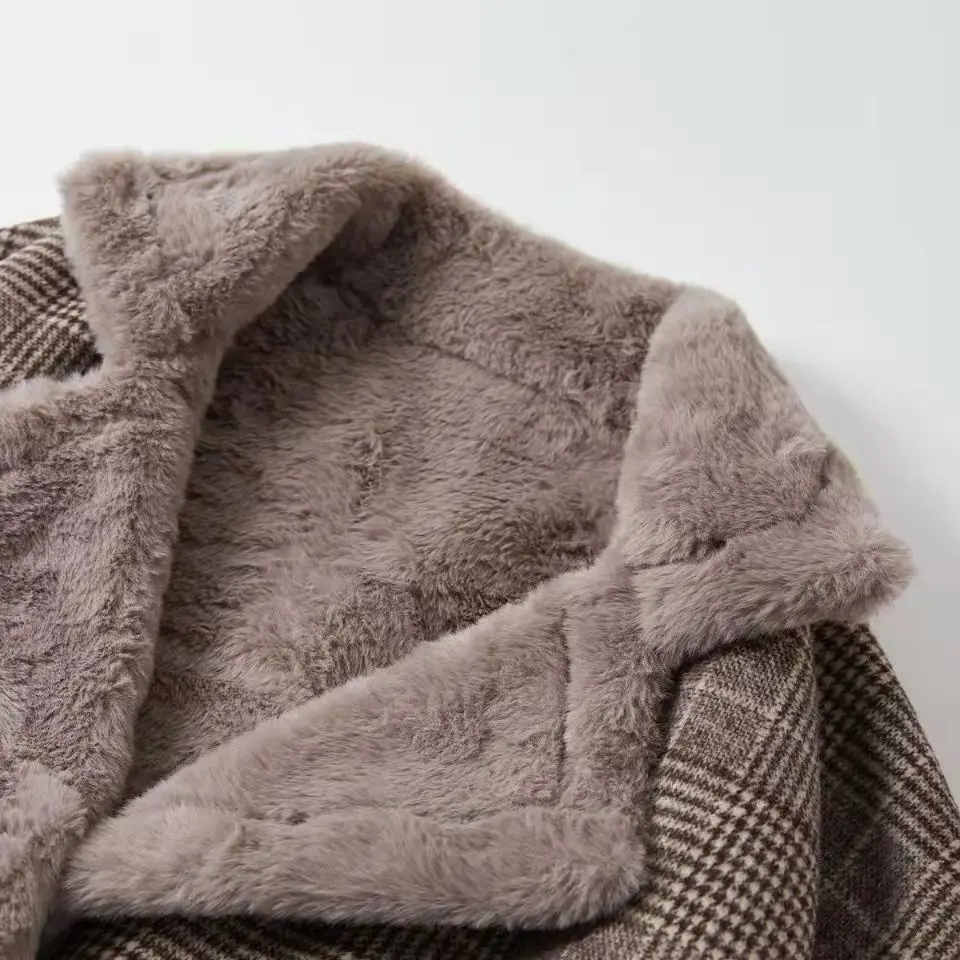 2026 Winter Warm Coat Plush Thick Lamb Wool Coat Women's Mid-Long Thick Velvet Loose Deerskin Plush Fur Coat Female Warm Jackets