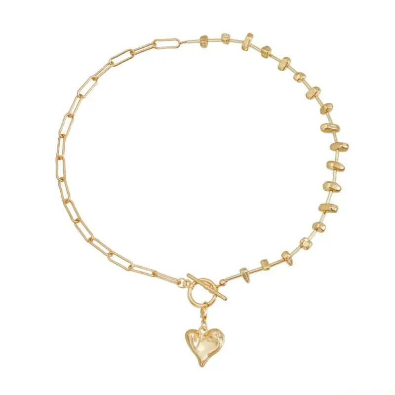 31BF Stylish Love Knot Multi Segment Chain Necklace Versatile Styling Neck Chain for Everyday Special Occasion