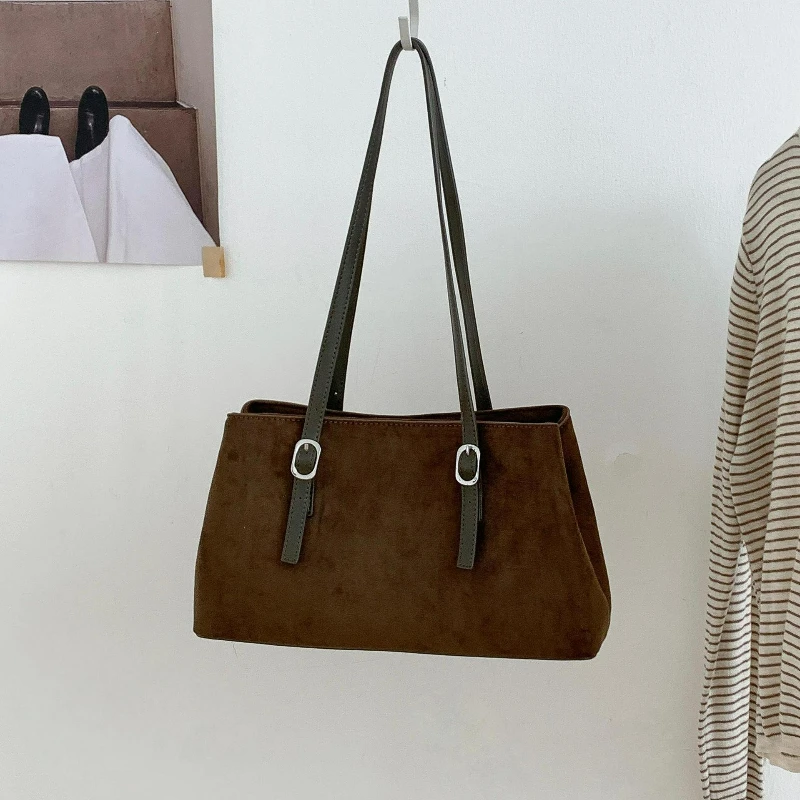 

Осенне-зимняя винтажная сумка на плечо, женская большая вместительная дорожная сумка-тоут с несколькими отделениями, модные повседневные текстурированные сумки для хранения