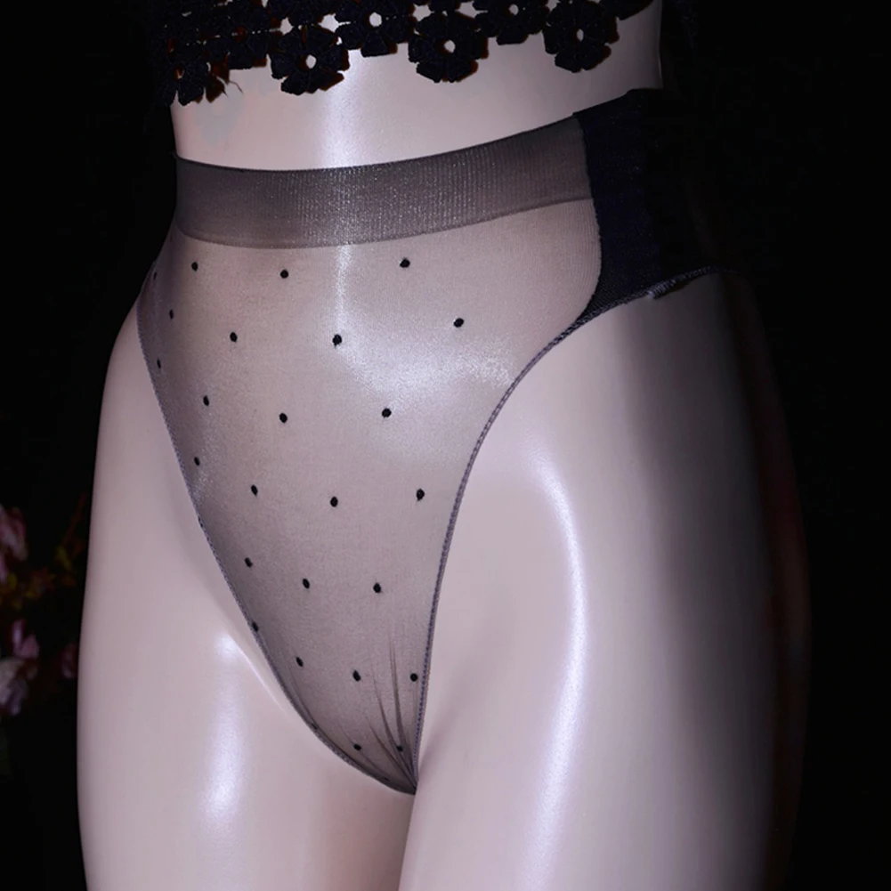 Ropa interior para mujer, calzoncillos para mujer, bragas de malla de nailon, bragas con puntos redondos transparentes, lencería Sexy con punto ondulado transparente