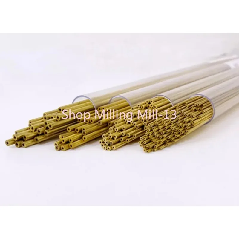 

100pcs Brass Tube OD0.4-1.0mm L=500mm Electrical Discharge Piercing Brass Electrode Pipe, Single Hole Drill EDM Tube