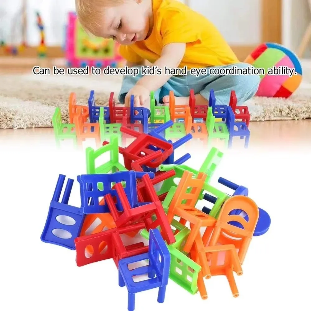 

Assembly Blocks Stacking Chairs Children's Chair Stacking Toy Children Educational Toy Desktop Chair Stacking Game Toys