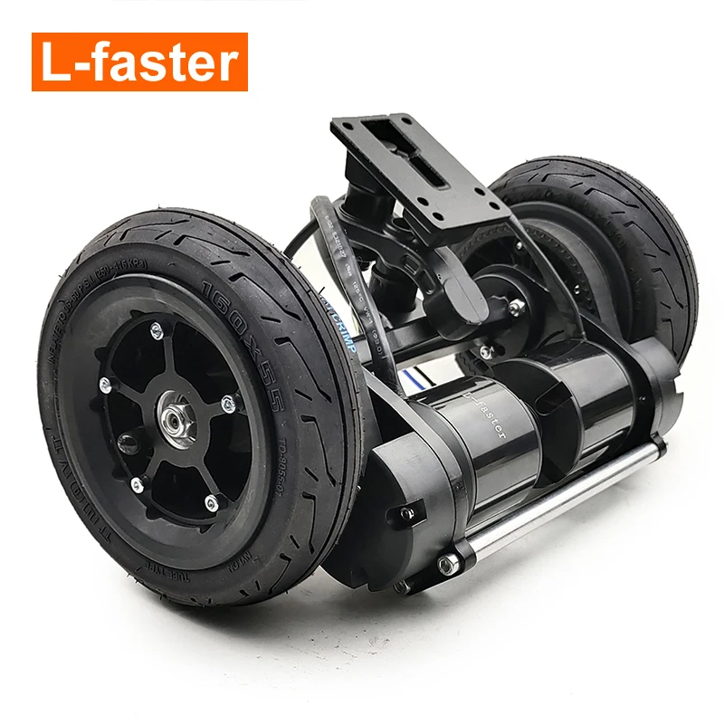 6 Inch Hollow Out Aluminium Alloy Hub Wheel Electric Skateboard Belt Drive truck conversion kit with 36V dual motor