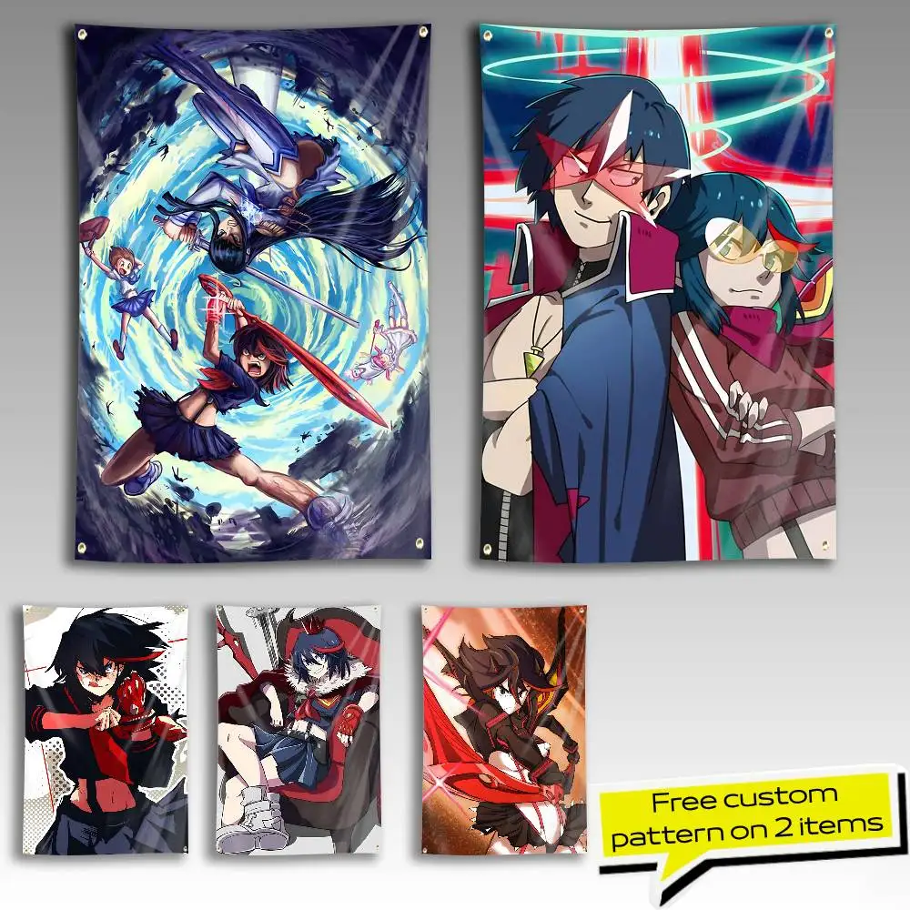 R-Ryuko KLK-Anime Kill la-kill Flag Tapestry Banner for Bedroom Living Room Outdoor Camping Custom Supported