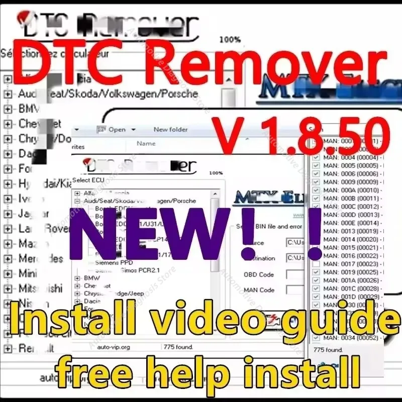 2026 hot selling newest  MTX DTC Remover 1.8.5.0 With Keygen + 9 Extra ECU Tuning Software For KESS KTAG FGTECH OBD2 Software