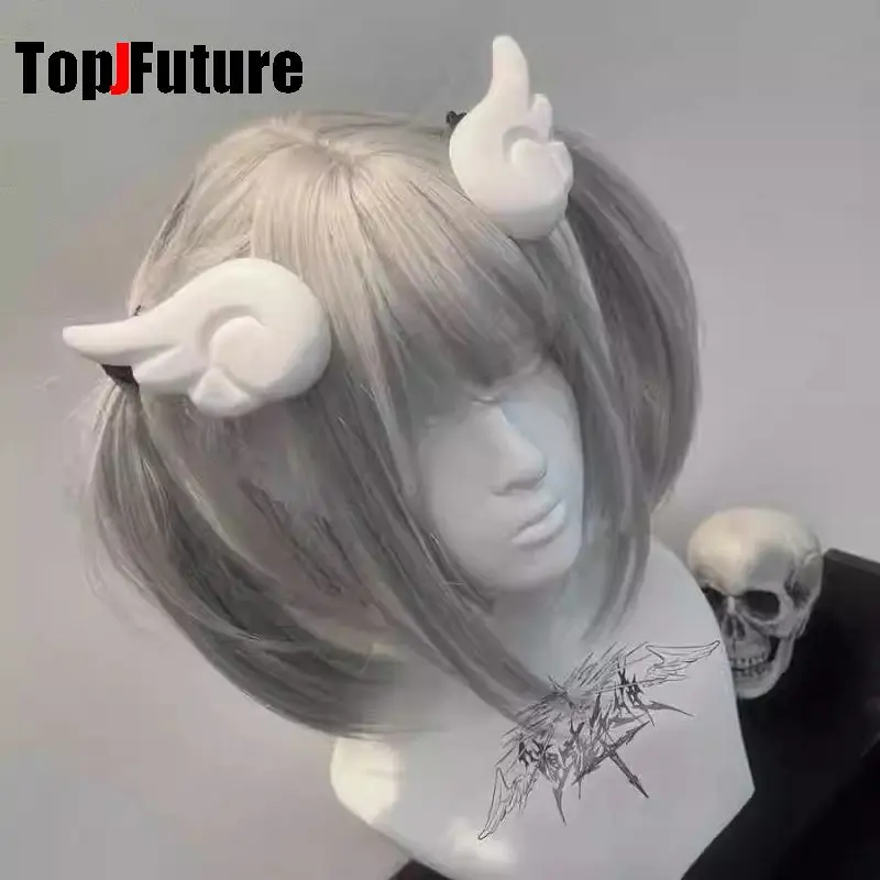 Anime Cultuur Gothic Harajuku Y2kgirl Dark Gothic Punk Subcultuur Engel White Lolita Rand Clip Hoofdband Haargrepen Haarclip