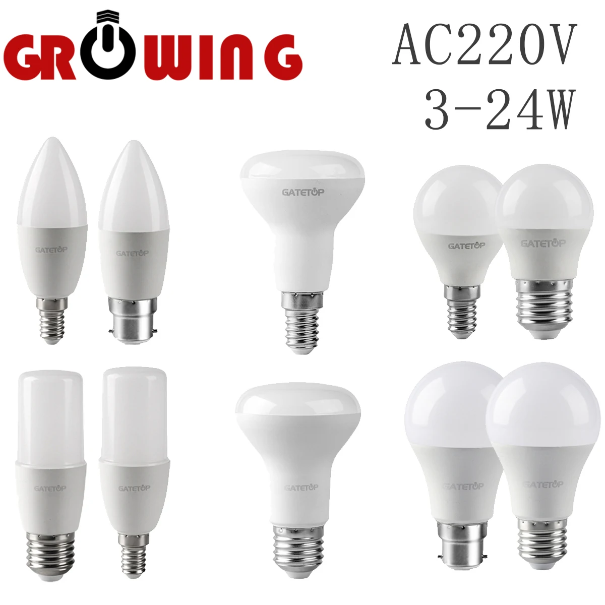 

LED Energy Saving Bulb AC220V E14 E27 B22 3w-24w 3000K 4000K 6000K Lamp With Ce Rohs For Home Office Interior Decoration