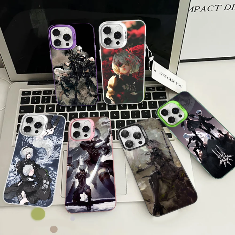 

2B Nier Automata Anime Phone Case For IPhone 16 15 14 13 12 11 Pro Max X XR XSMAX 8 7 Plus Matte Shockproof Back Cover