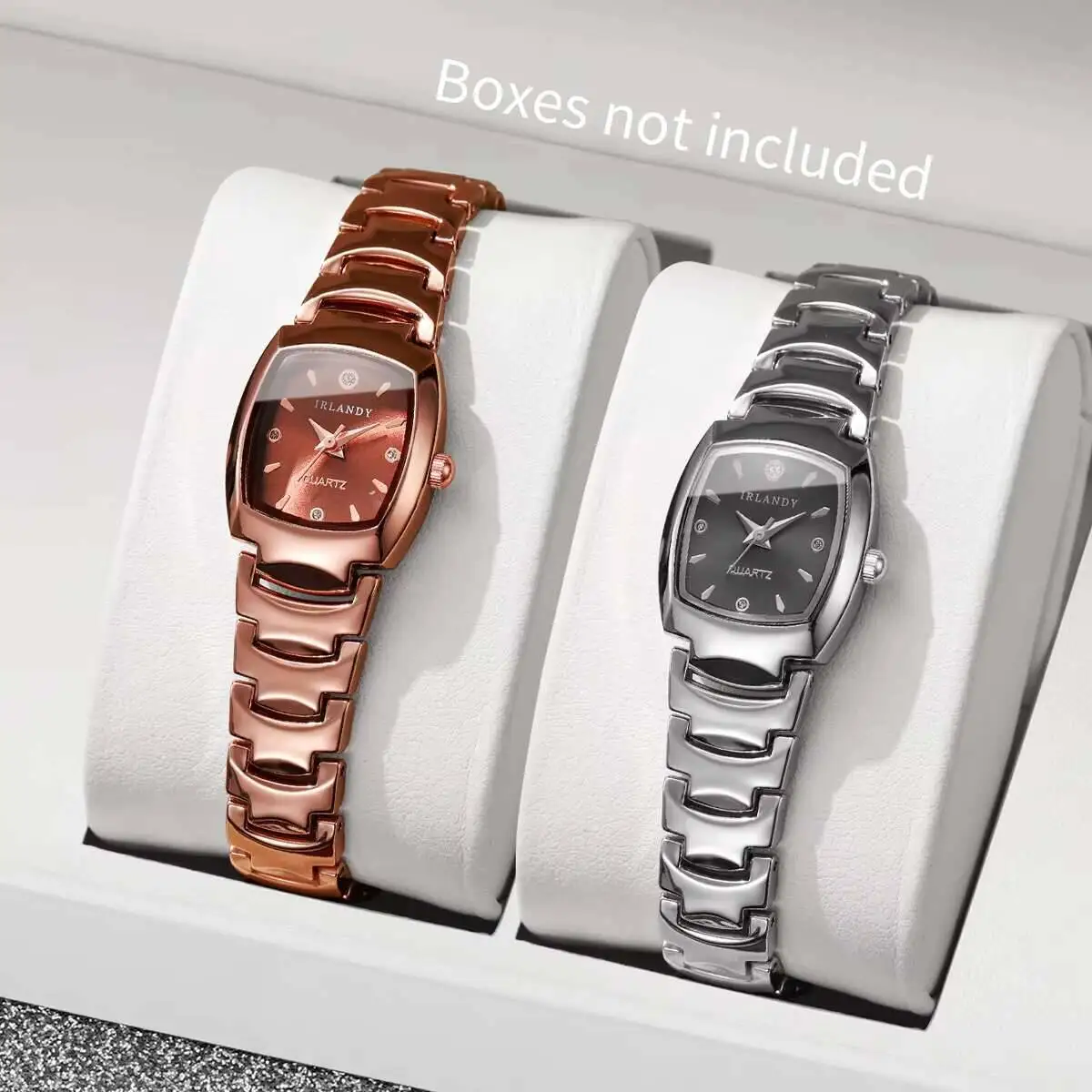 2PCS/Set Fashion Square Women Watches Simple Ladies Quartz Wristwatch Reloj Mujer（Without Box）